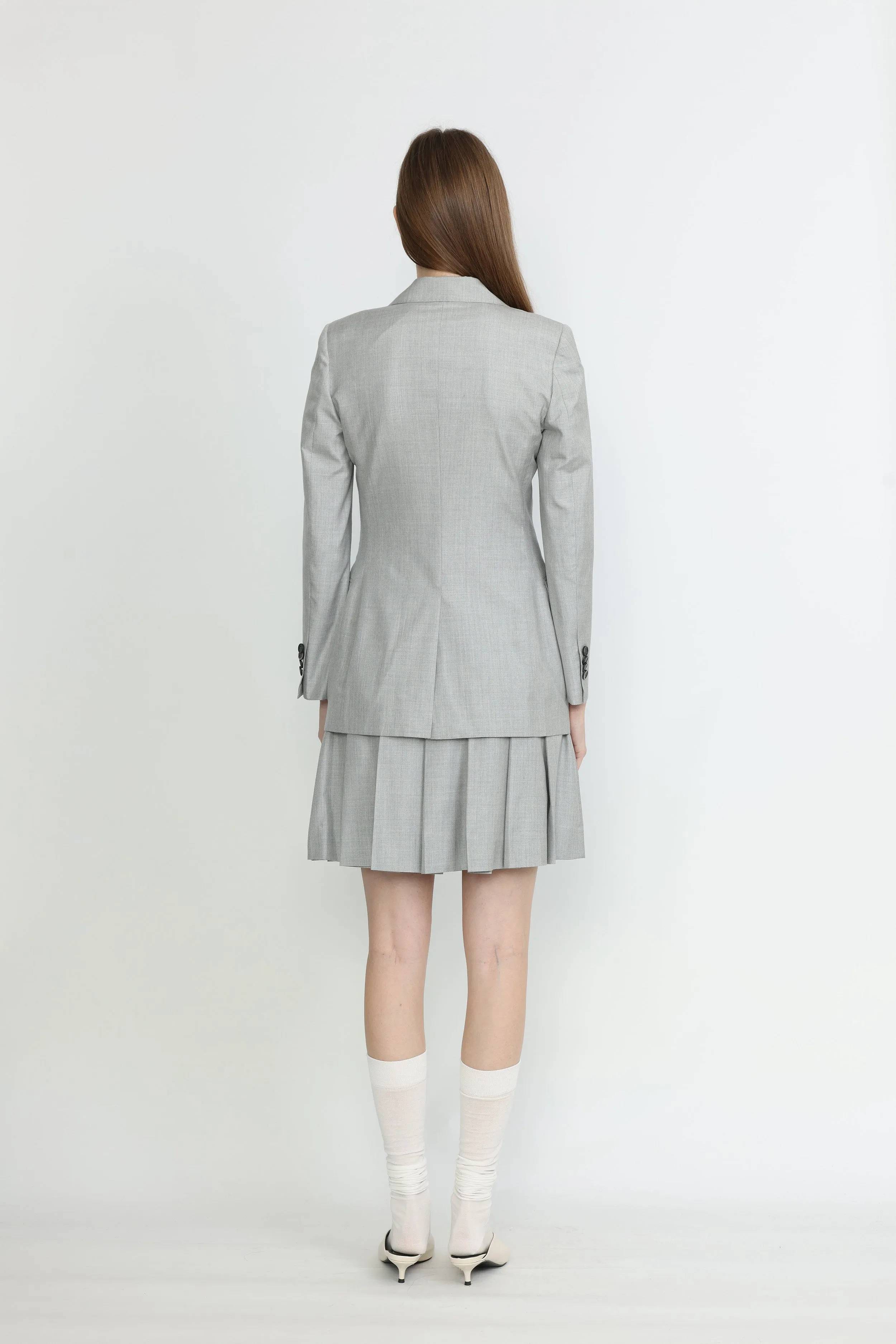 Armidale Skirt - Pleated skirt in light grey