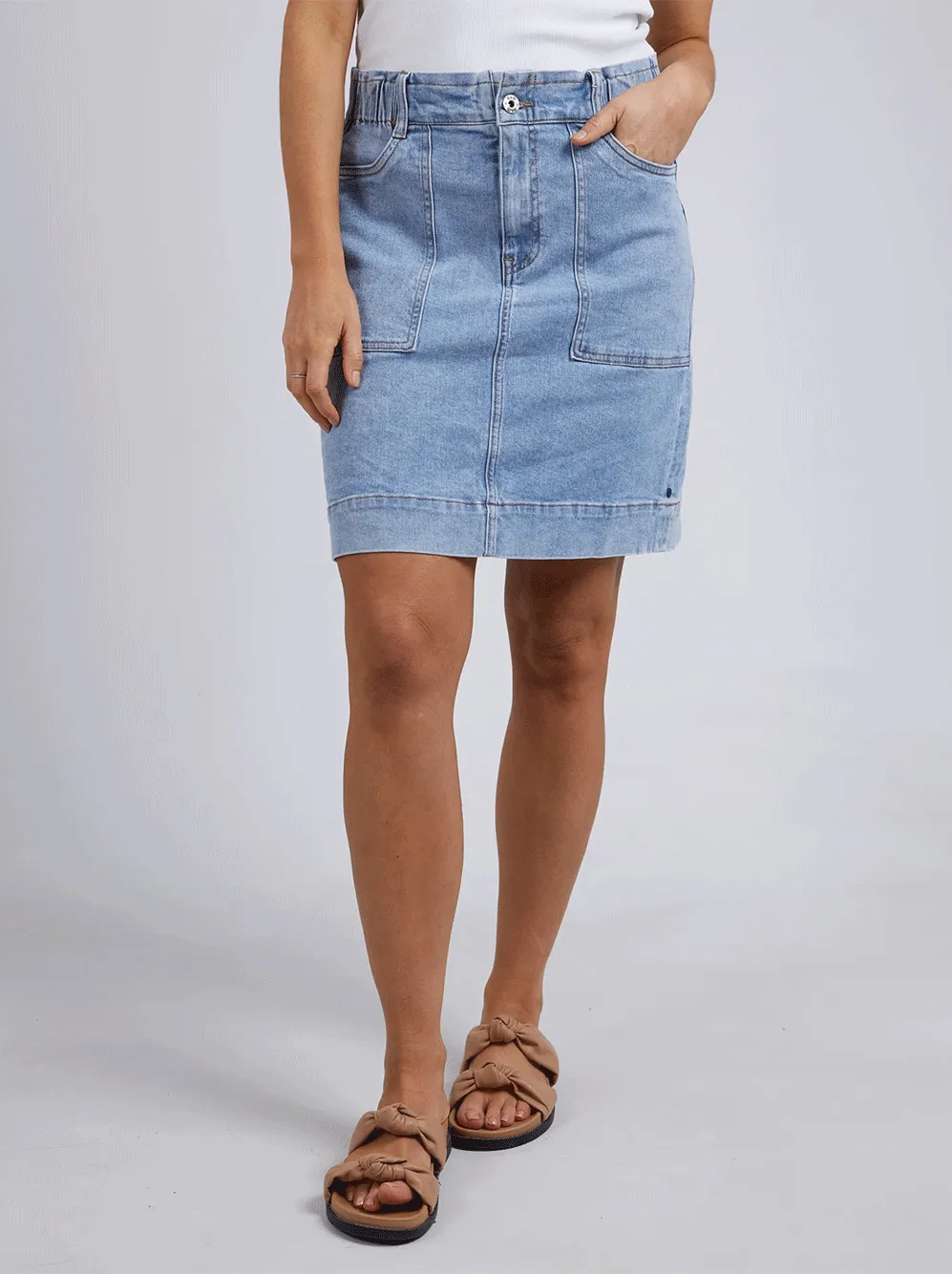 Atlas Denim Skirt - LIGHT DENIM