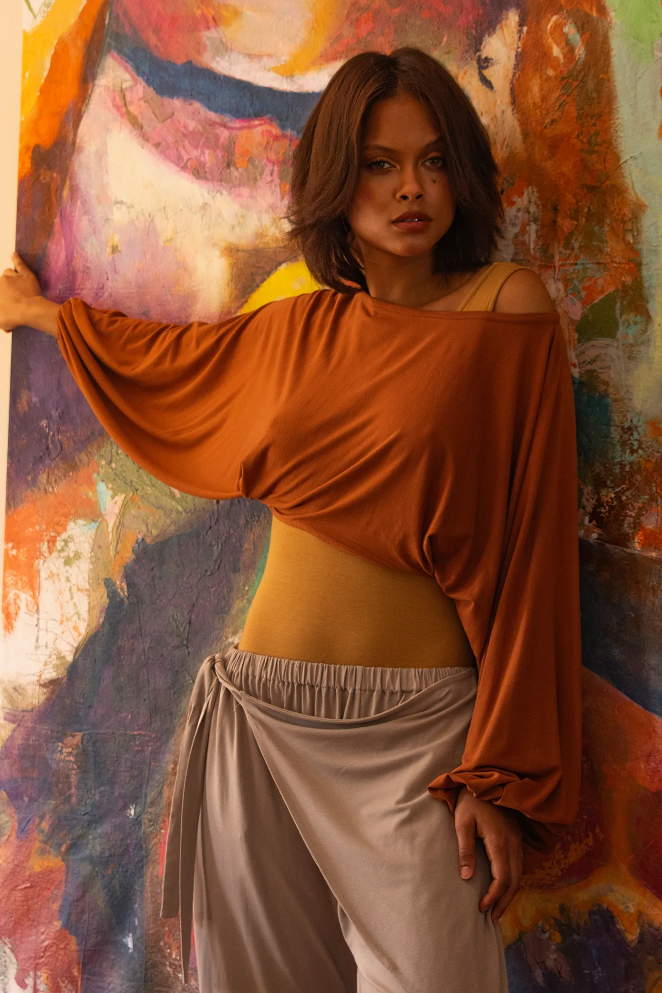 Bamboo Knit Cropped Sleeves