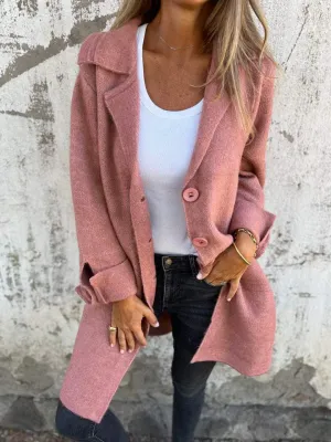 Baylea - Casual Single-Breasted Wool Coat with Lapels