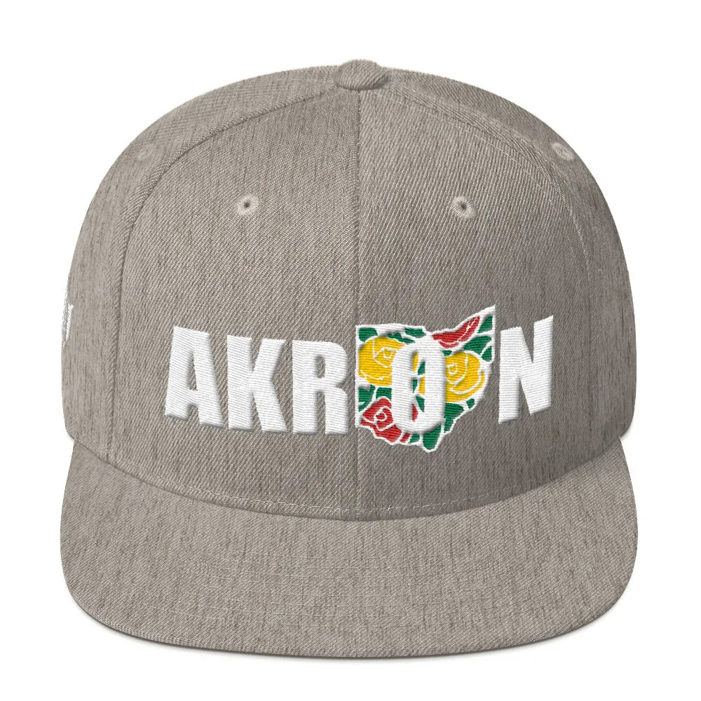 Beautiful Akron 2 Embroidered Snapback Hat