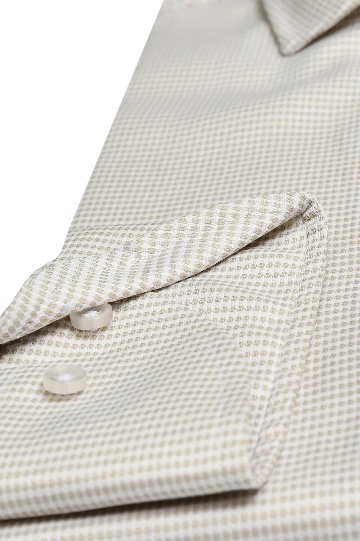 Beige one piece collar slim fit shirt