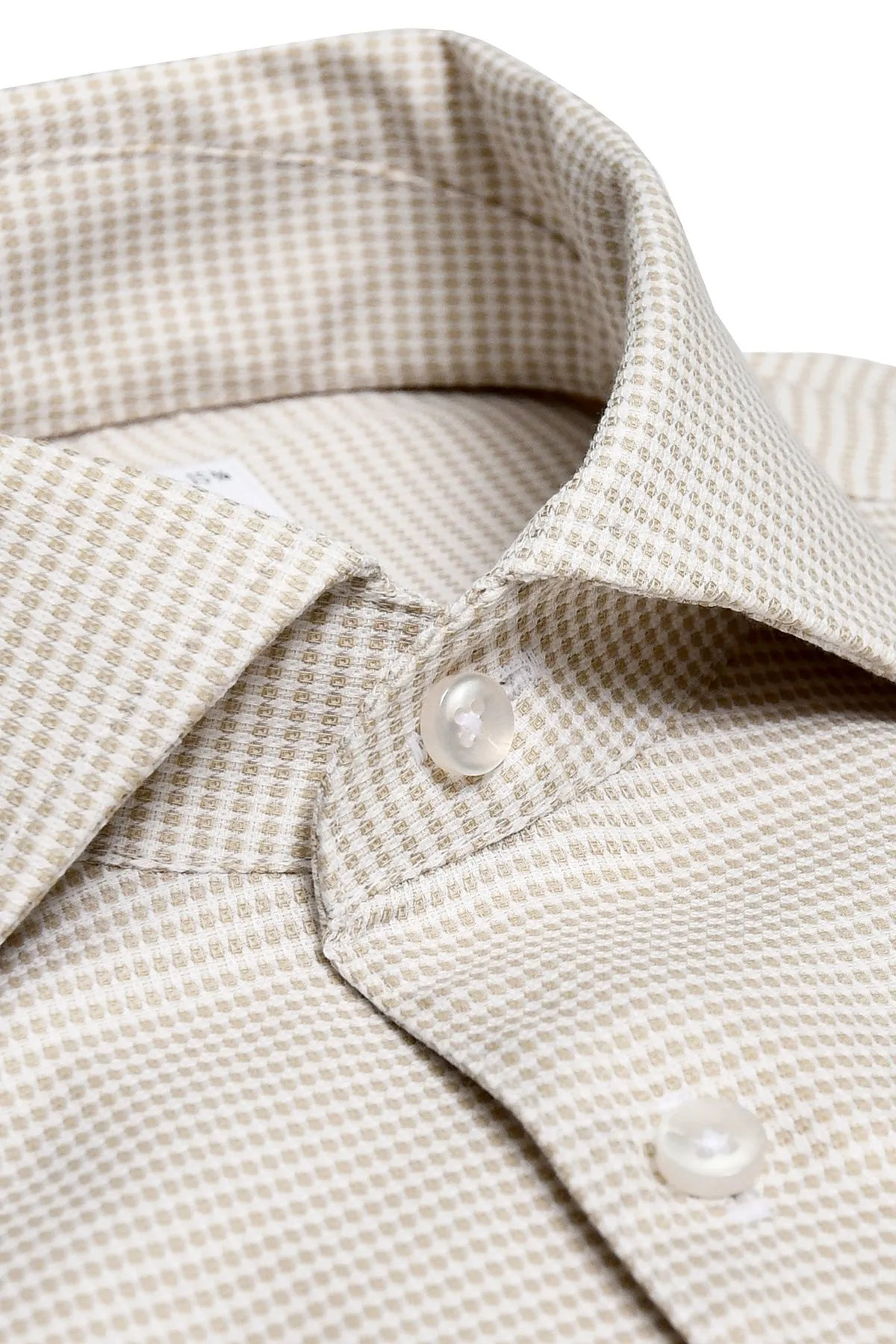 Beige one piece collar slim fit shirt