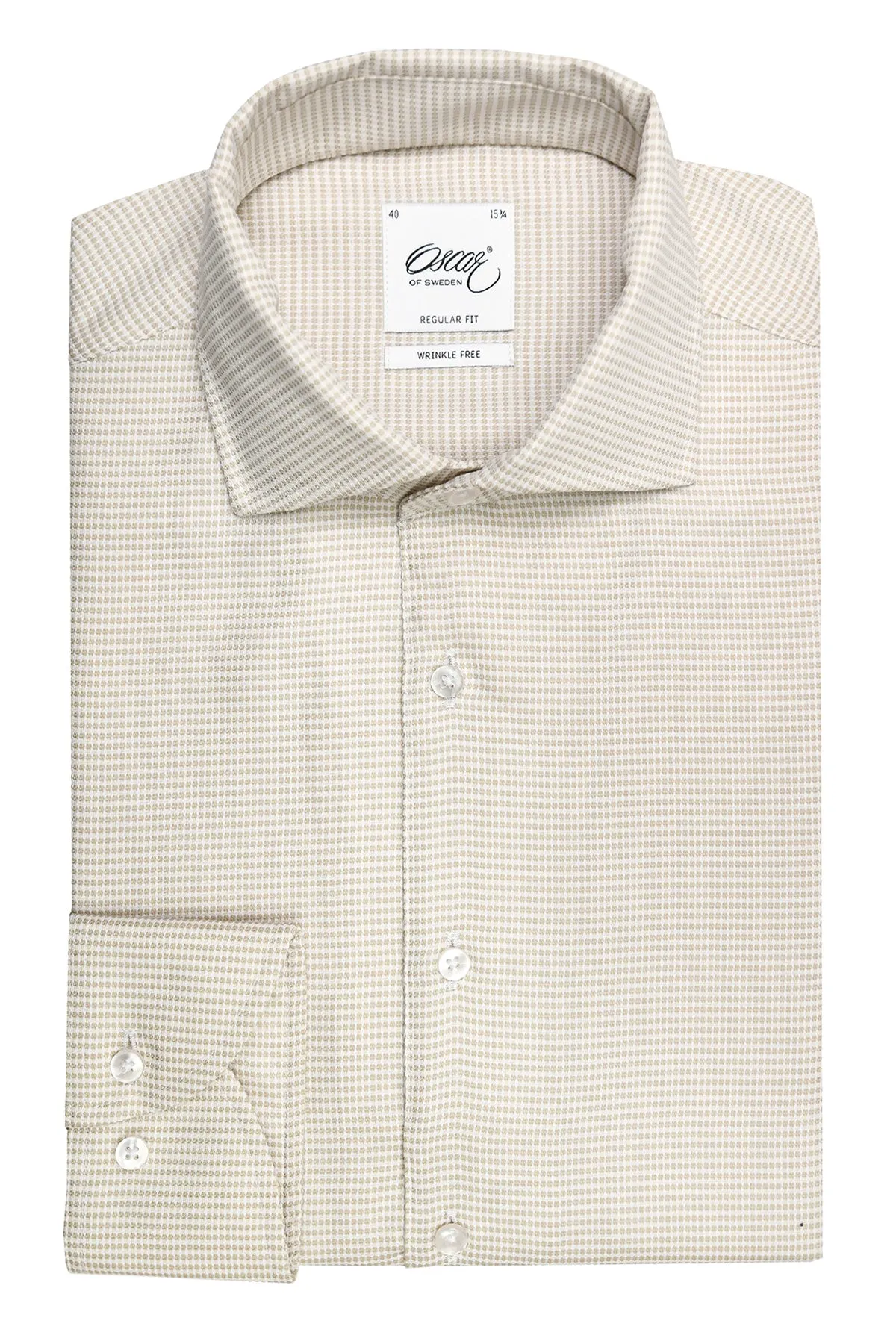 Beige one piece collar slim fit shirt