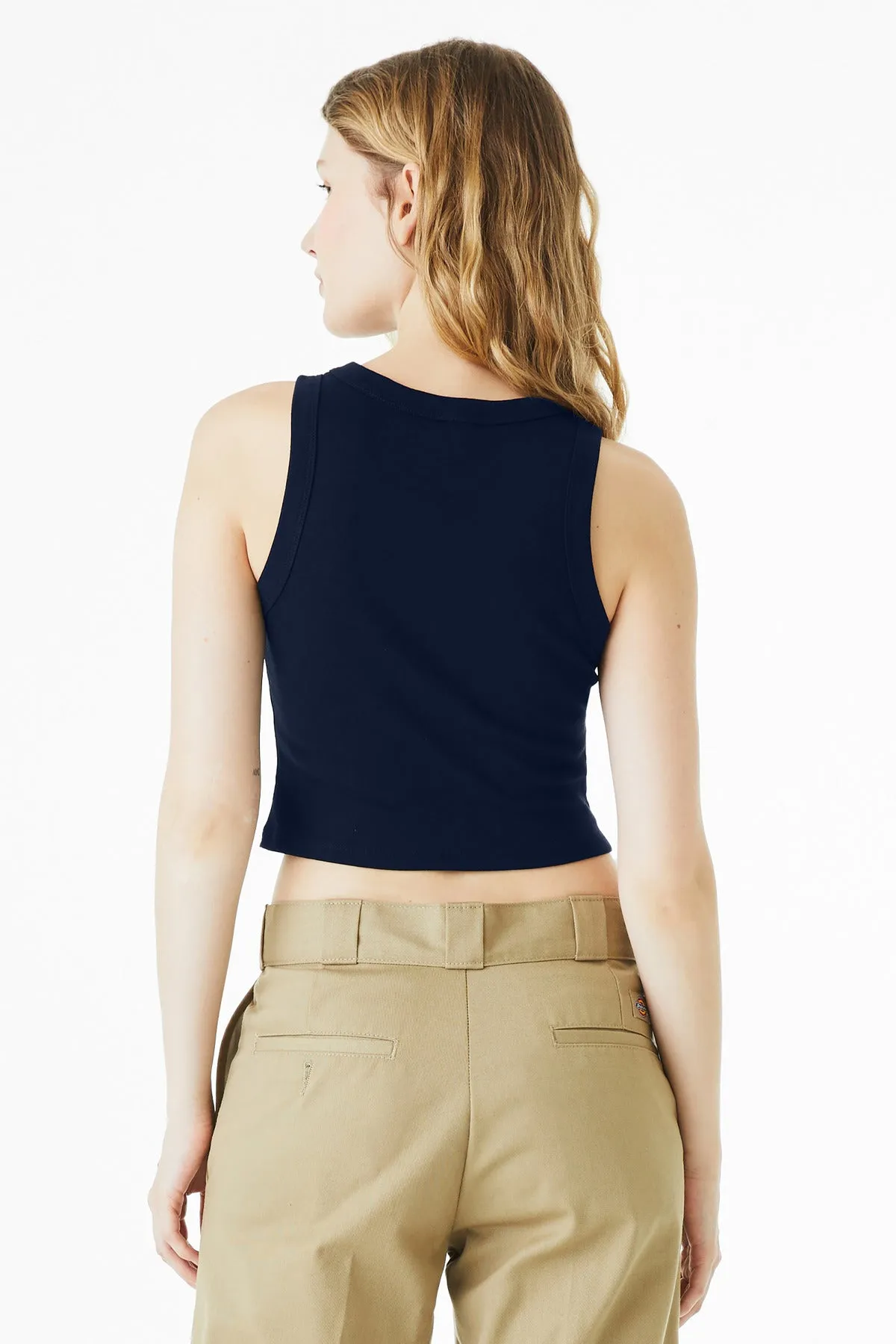 BELLA CANVAS Women's Micro Rib Racer Tank BC1019 Solid Navy Blend