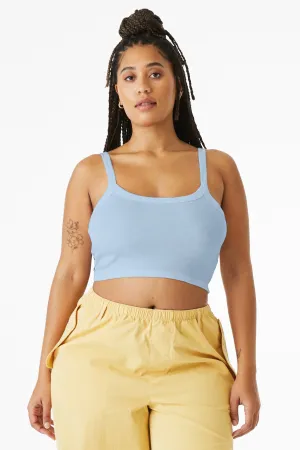 BELLA CANVAS Women's Micro Rib Spaghetti Strap Tank BC1012 Solid Baby Blue Blend