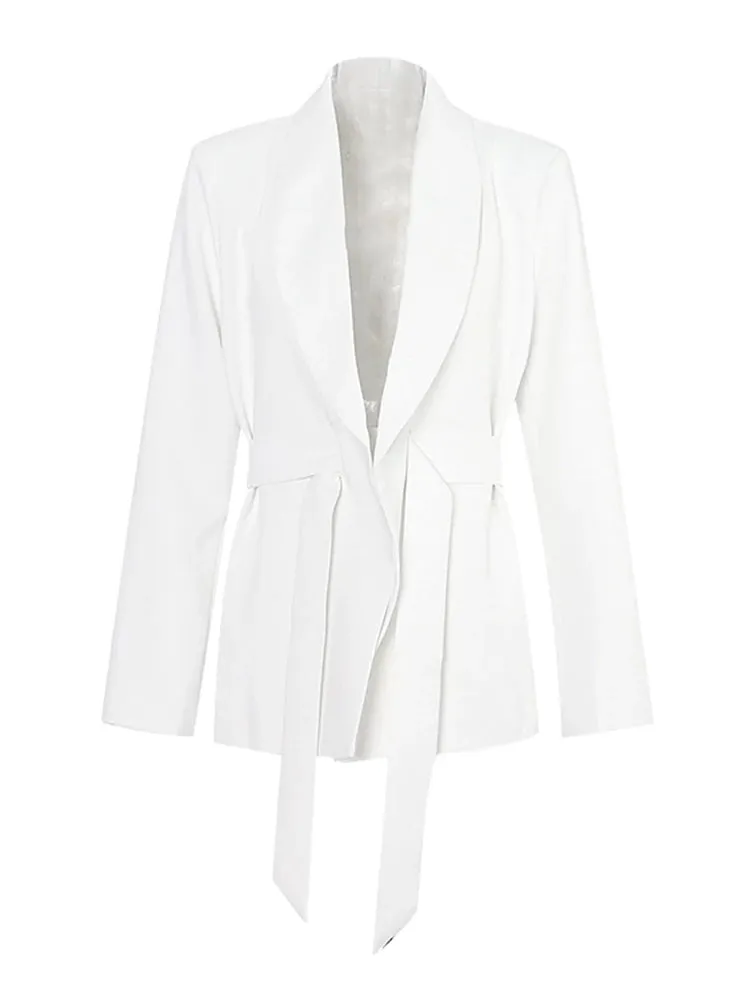 Belt Gathered Waist Blazers