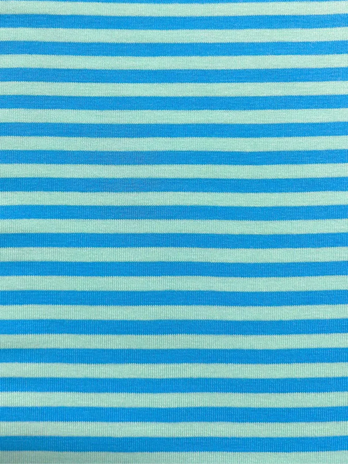 Bermuda Stripe Cotton L/S Tee - Aqua