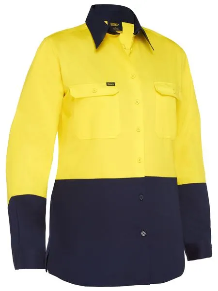 Bisley BL6895 Womens Cool Lightweight Hi Vis Drill Shirt