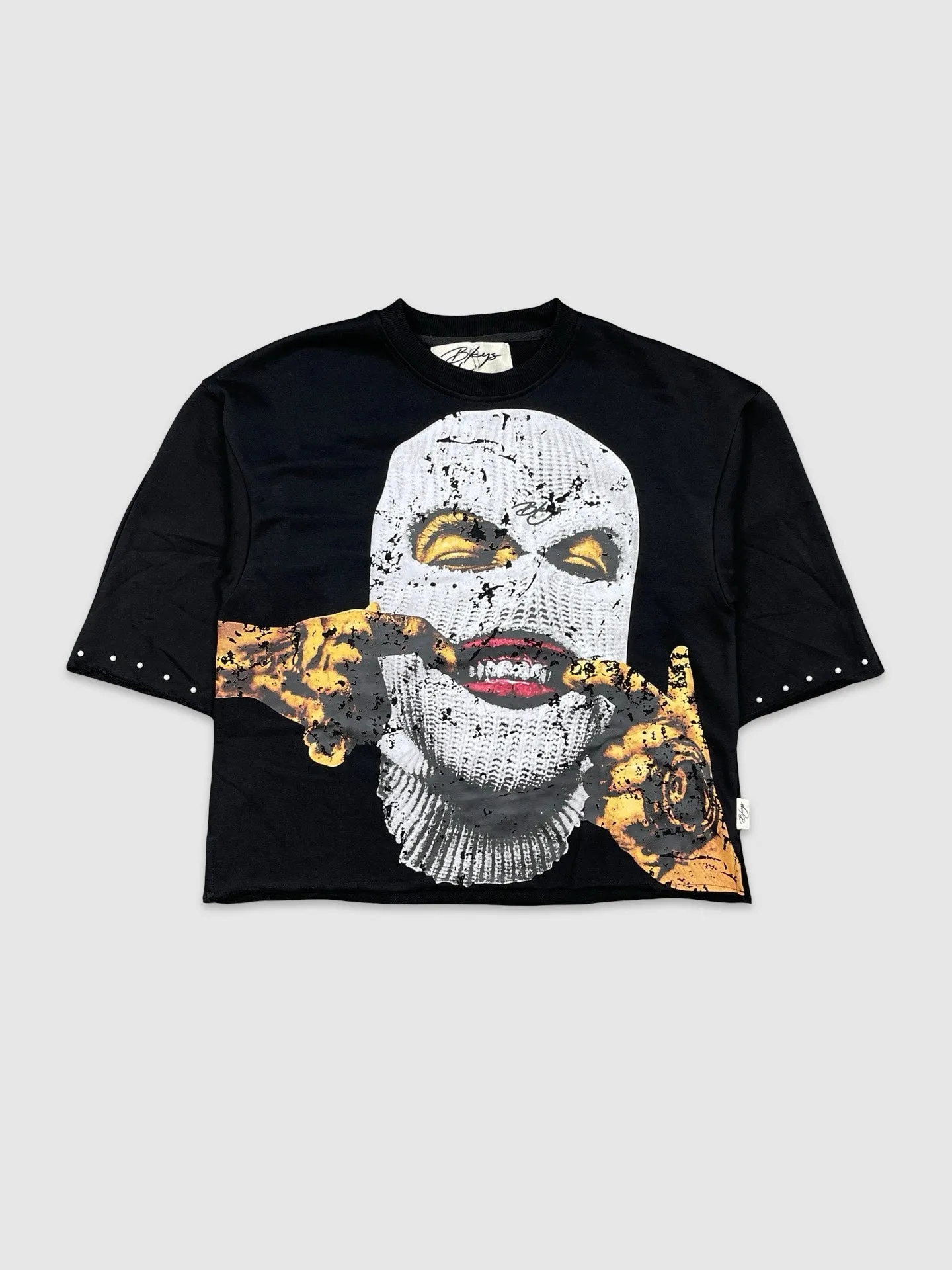 BKYS-T1219-Grillz Mask Cropped Tee