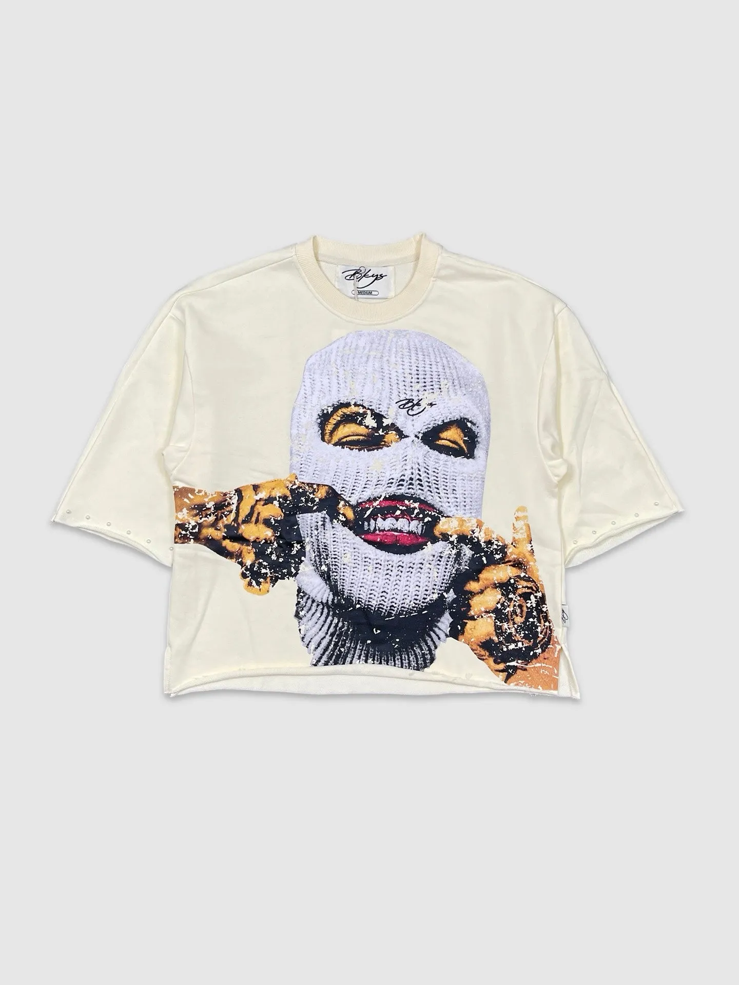 BKYS-T1219-Grillz Mask Cropped Tee