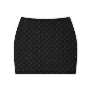 black mini skirt “ B “monogram
