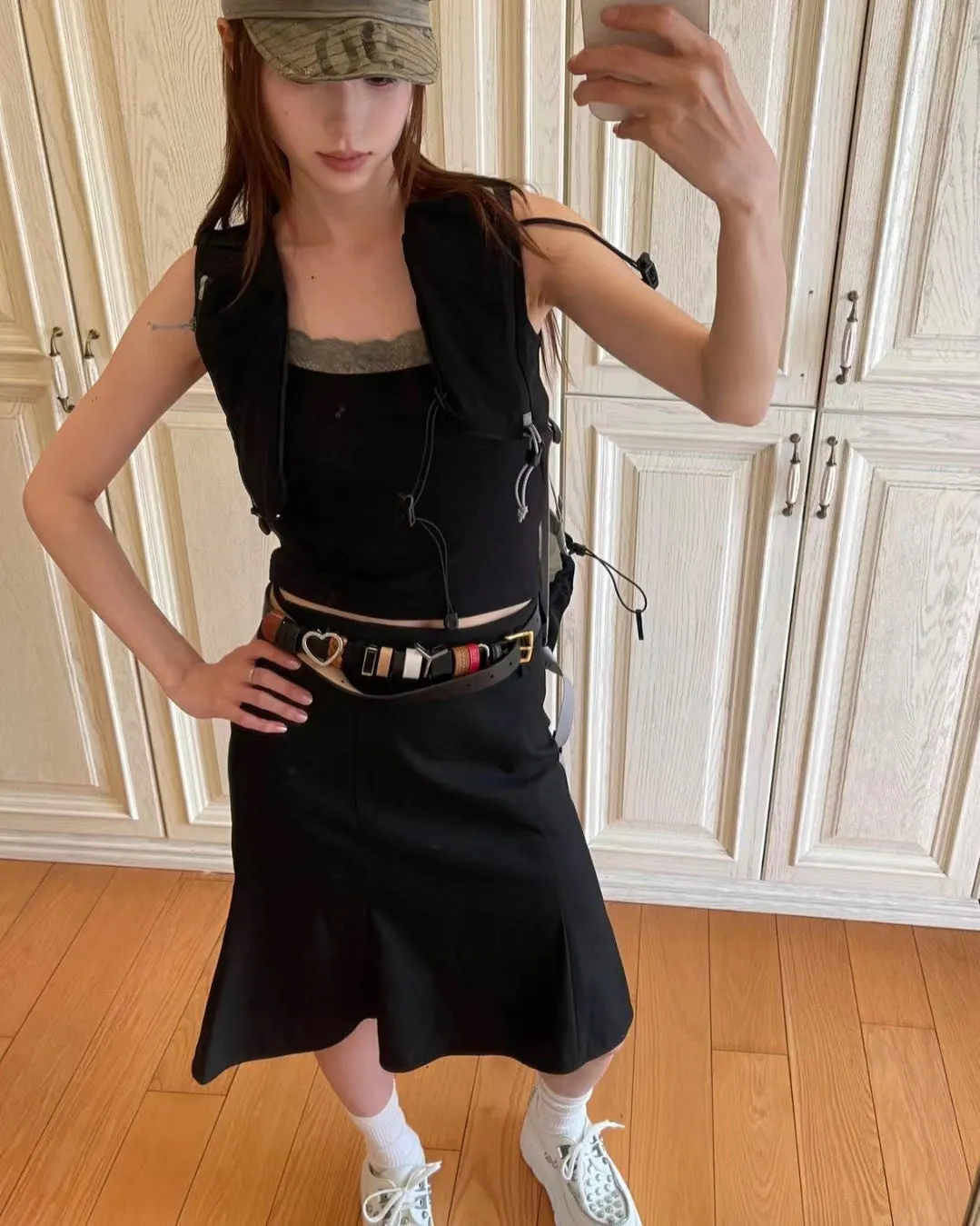 Black Slim-fit Fishtail Skirt