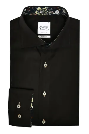 Black slim fit shirt with contrast details
