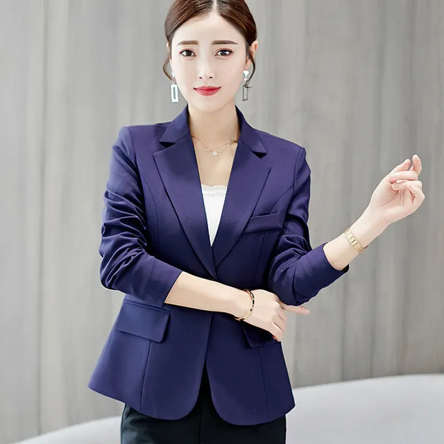 Black Women Formal Blazers Lady Office Work Suit