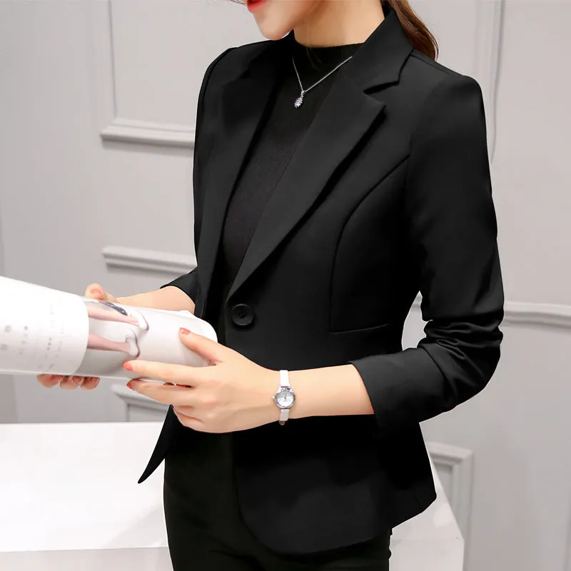 Black Women Formal Blazers Lady Office Work Suit
