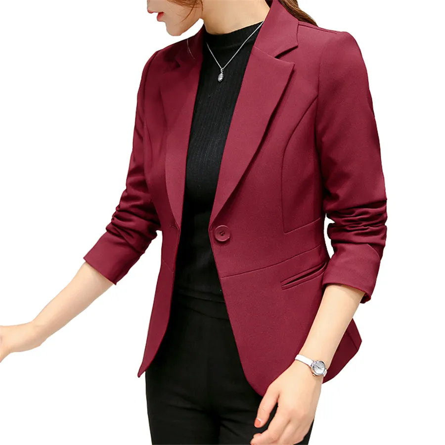 Black Women Formal Blazers Lady Office Work Suit