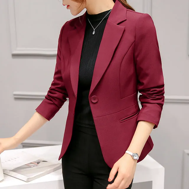 Black Women Formal Blazers Lady Office Work Suit