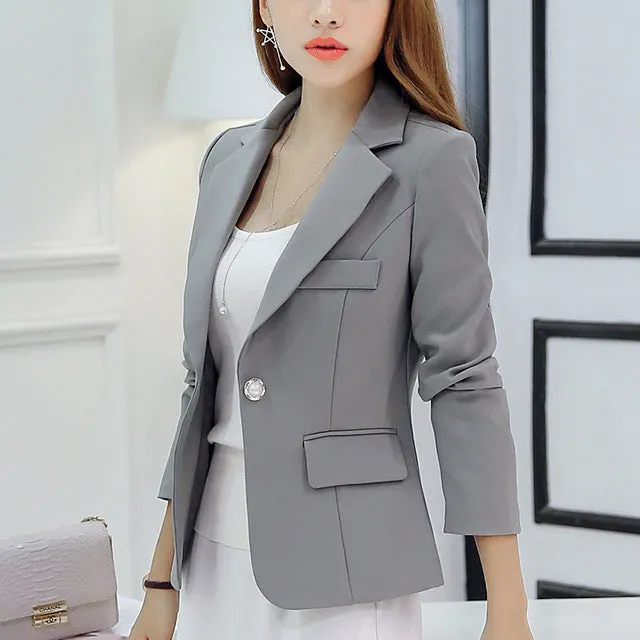 Black Women Formal Blazers Lady Office Work Suit