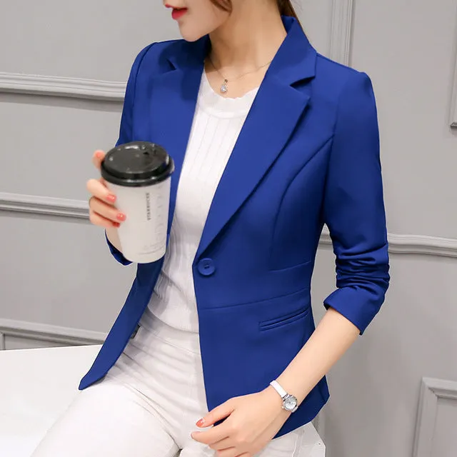 Black Women Formal Blazers Lady Office Work Suit