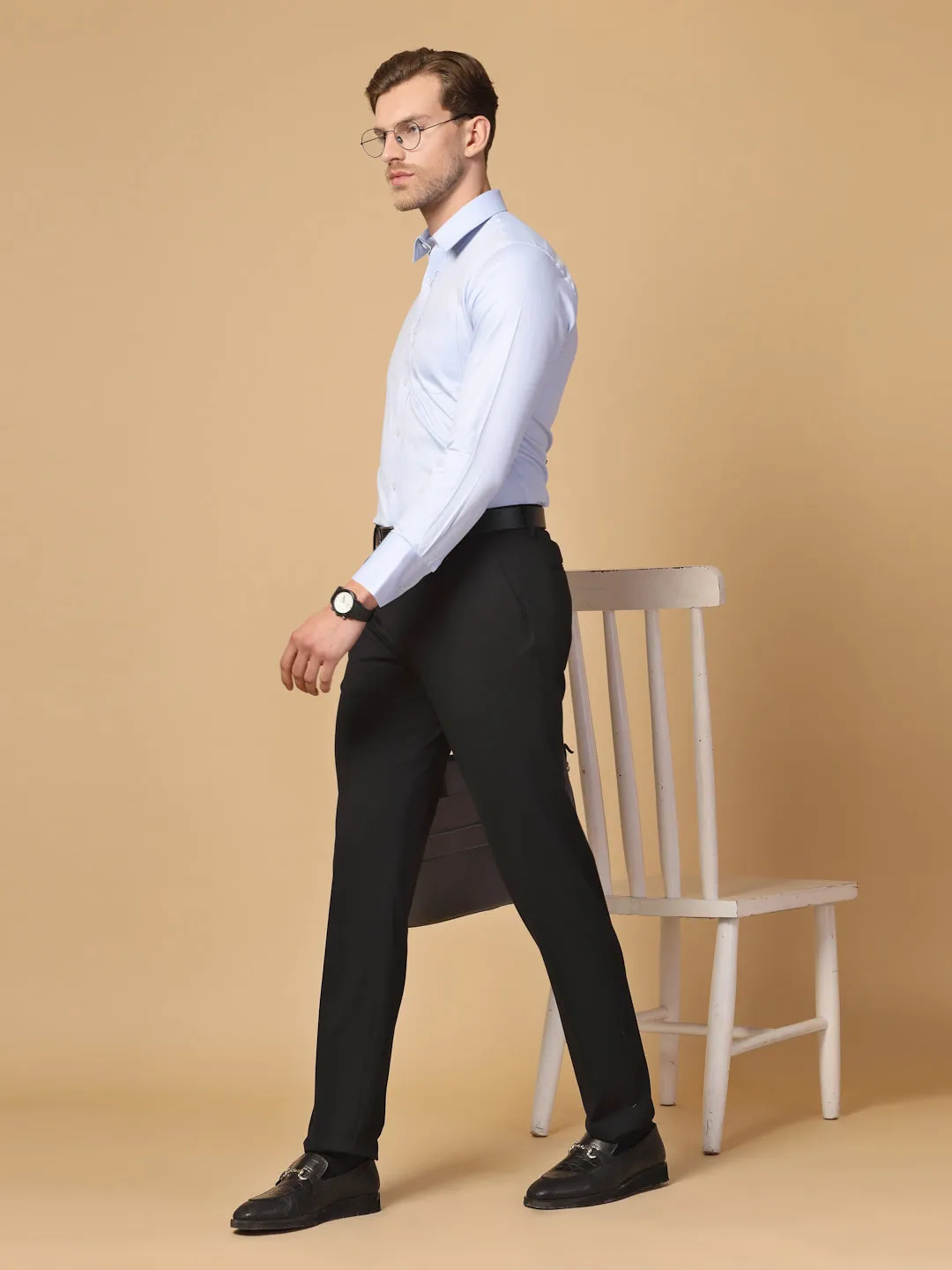 Blue 100% Cotton Structured Shirt