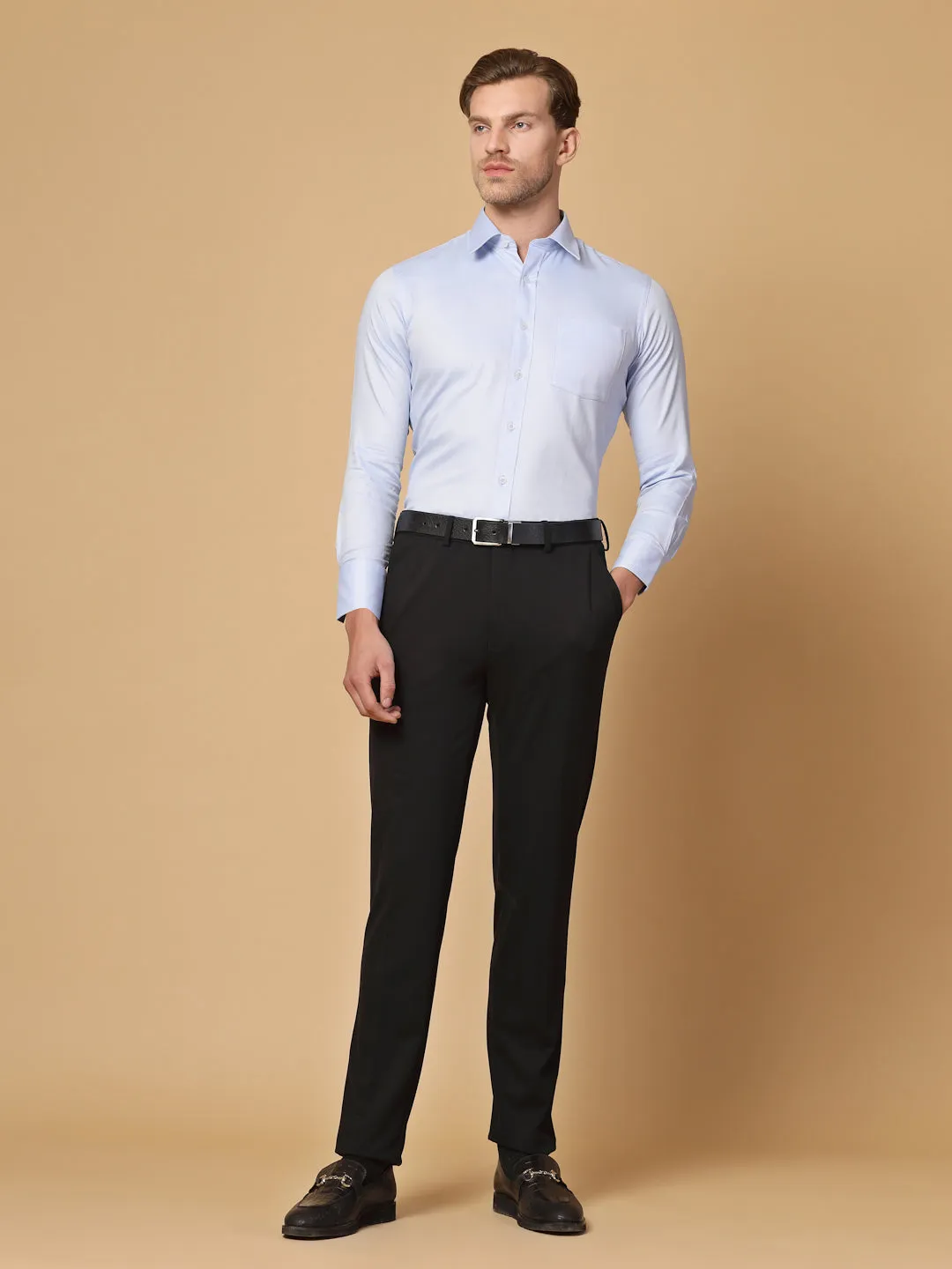 Blue 100% Cotton Structured Shirt