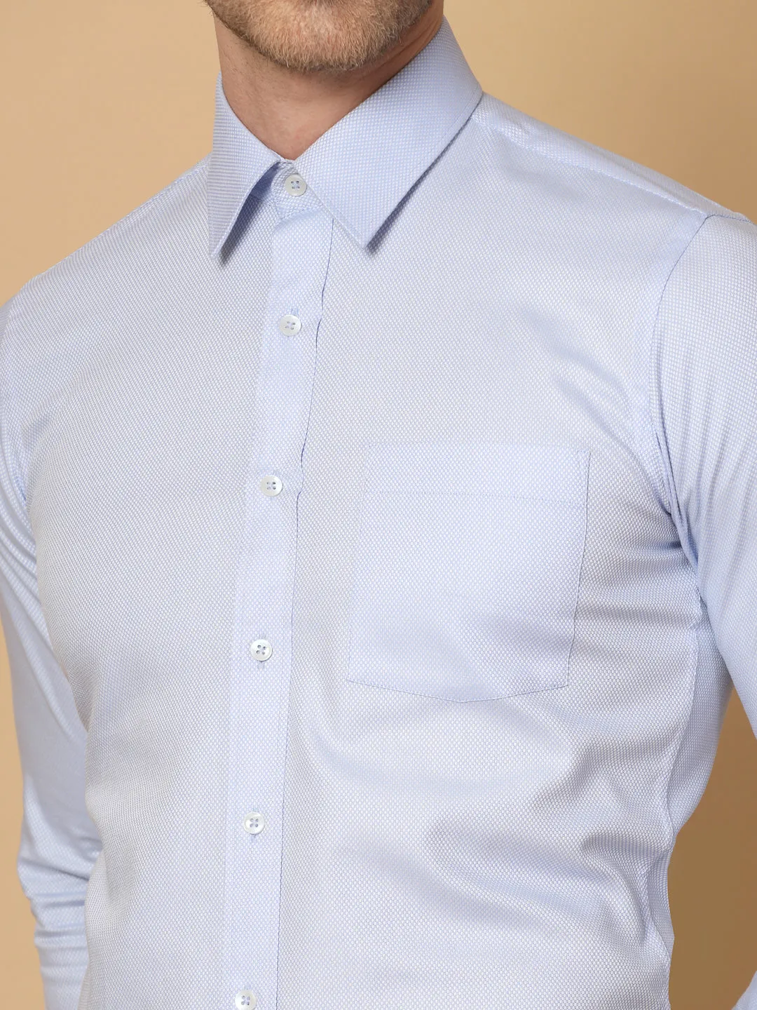 Blue 100% Cotton Structured Shirt