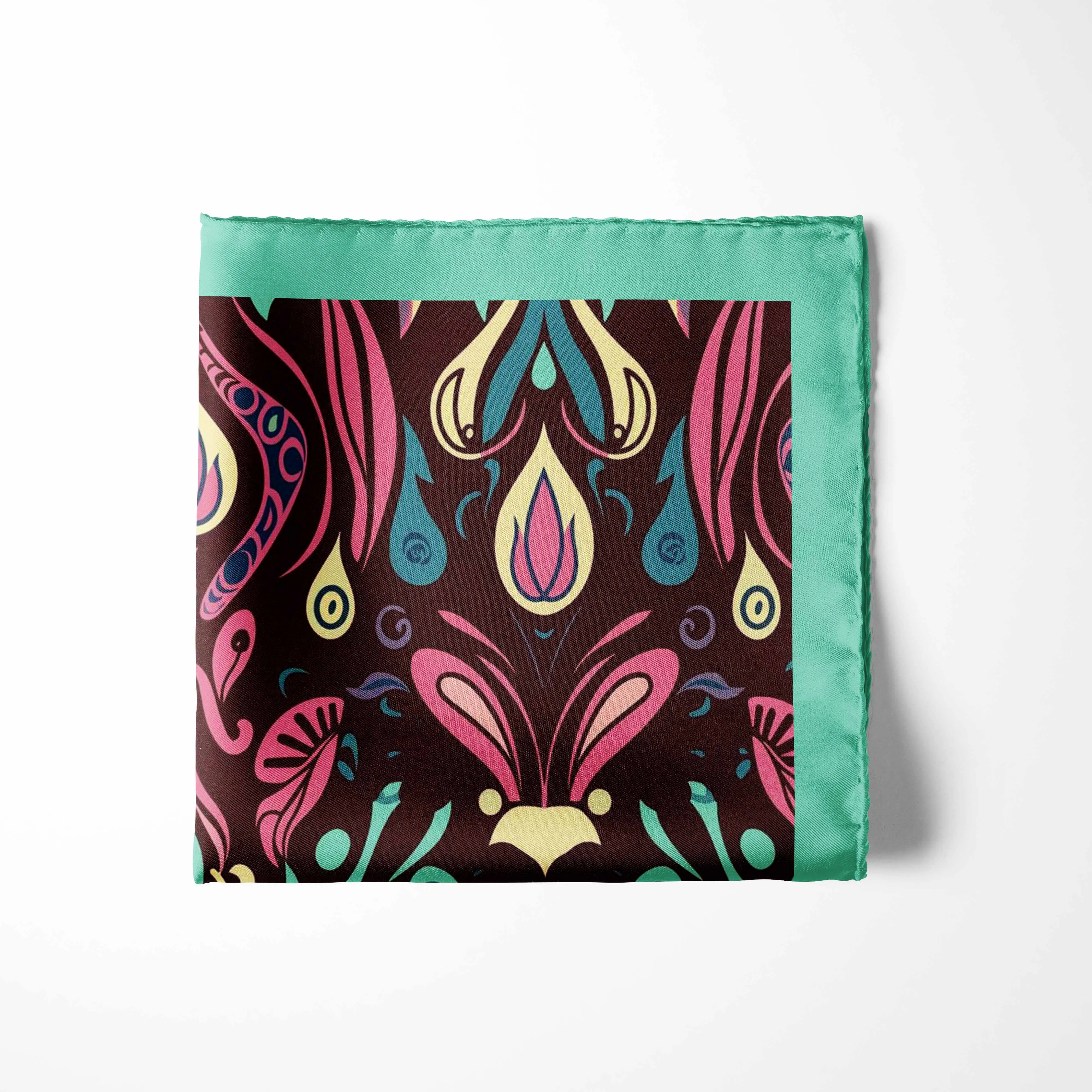 BOLD BOHO MANDALA SILK POCKET SQUARE