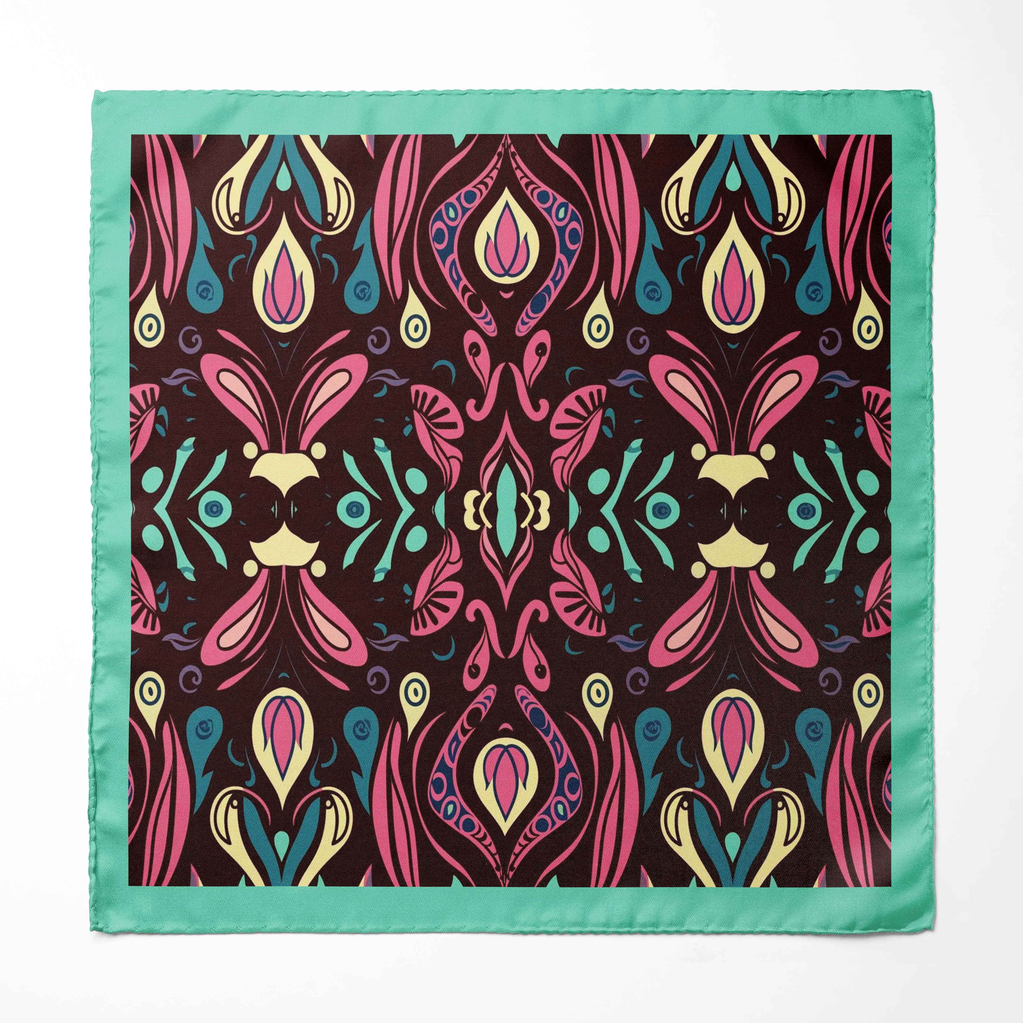 BOLD BOHO MANDALA SILK POCKET SQUARE