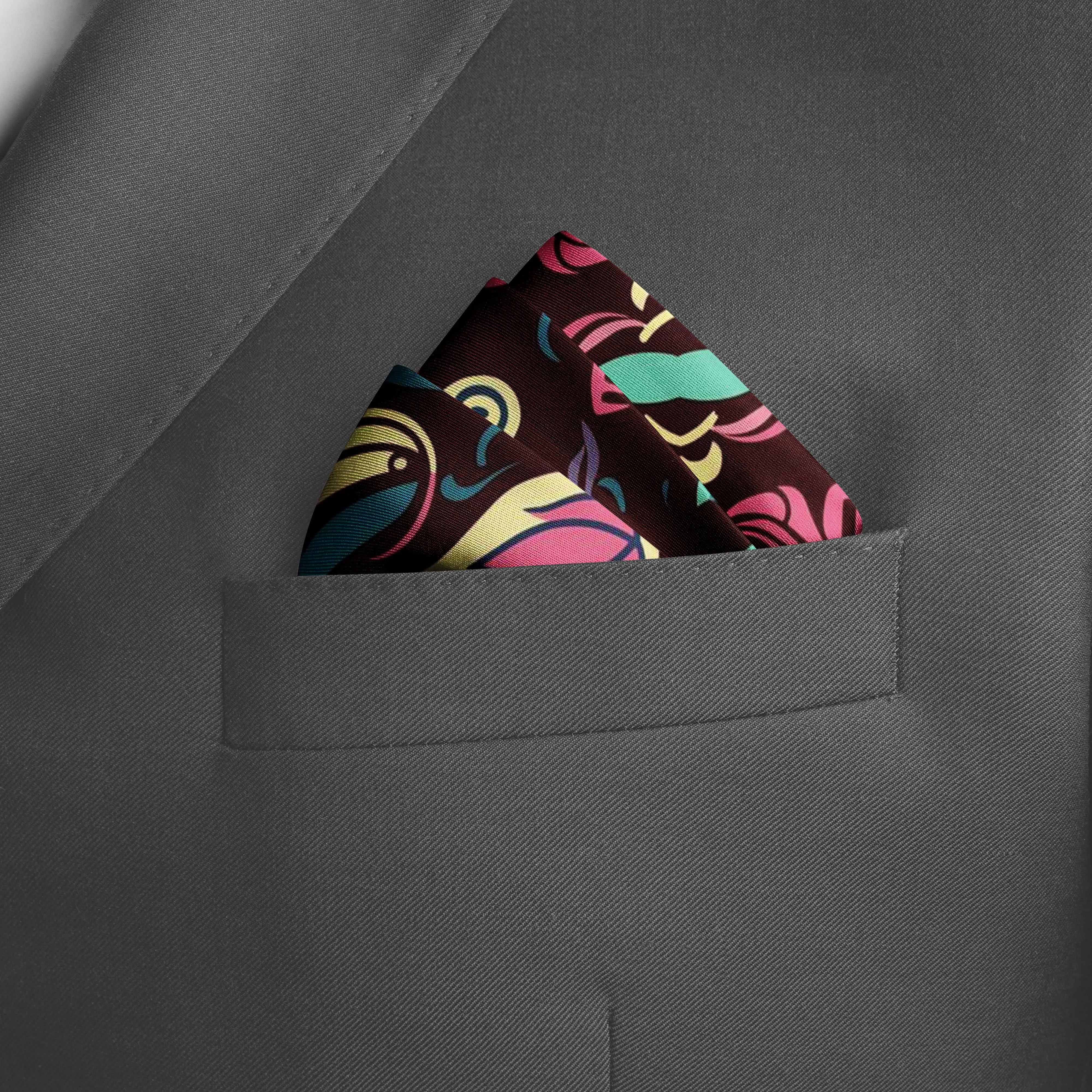 BOLD BOHO MANDALA SILK POCKET SQUARE