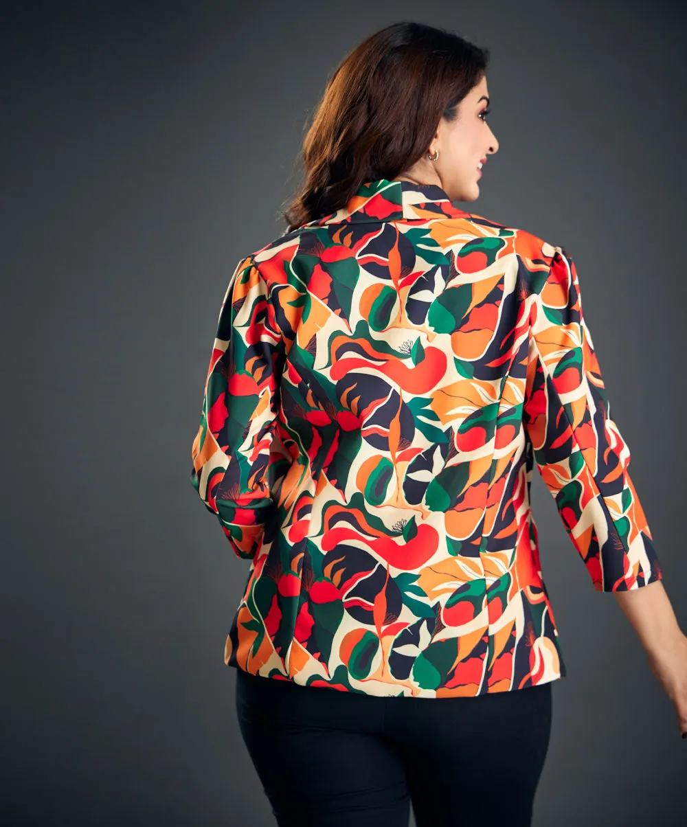 Bold Scattered Printed Blazer