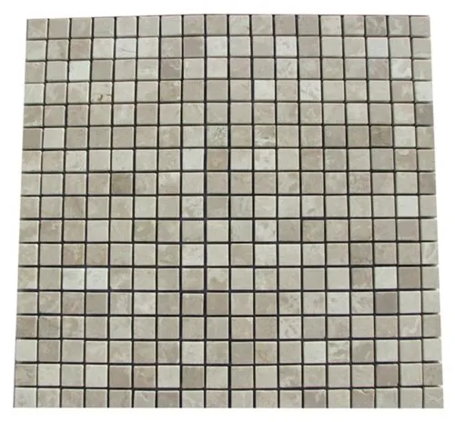 Botticino Beige Marble Polished 5/8 x 5/8 Mosaic Tiles - PACK OF 3 SHEETS