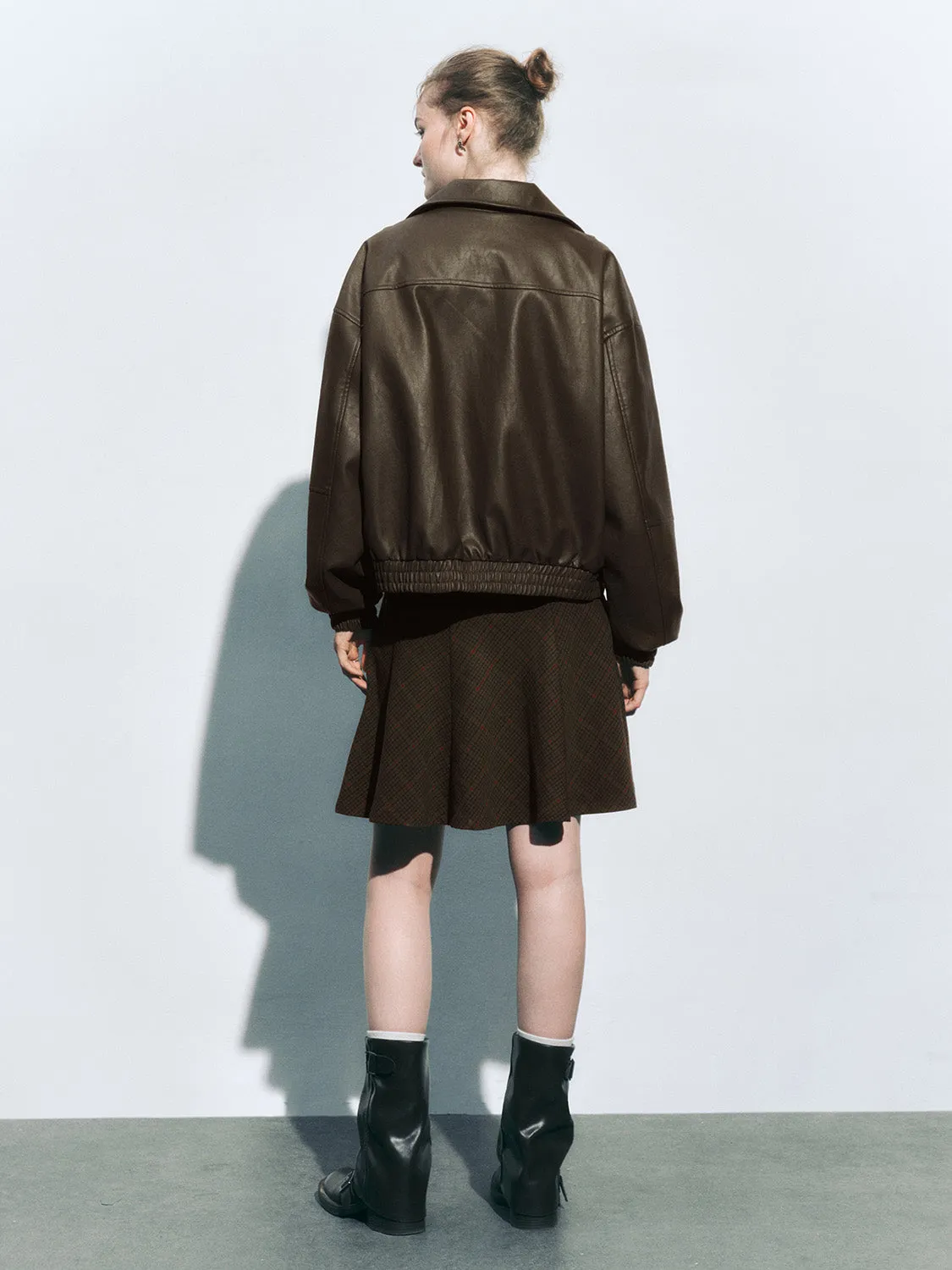 Bow Decor Leather Jackets