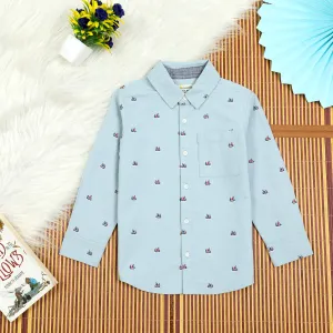 Boys Stripe Full Sleeve Shirt Arctic Blue