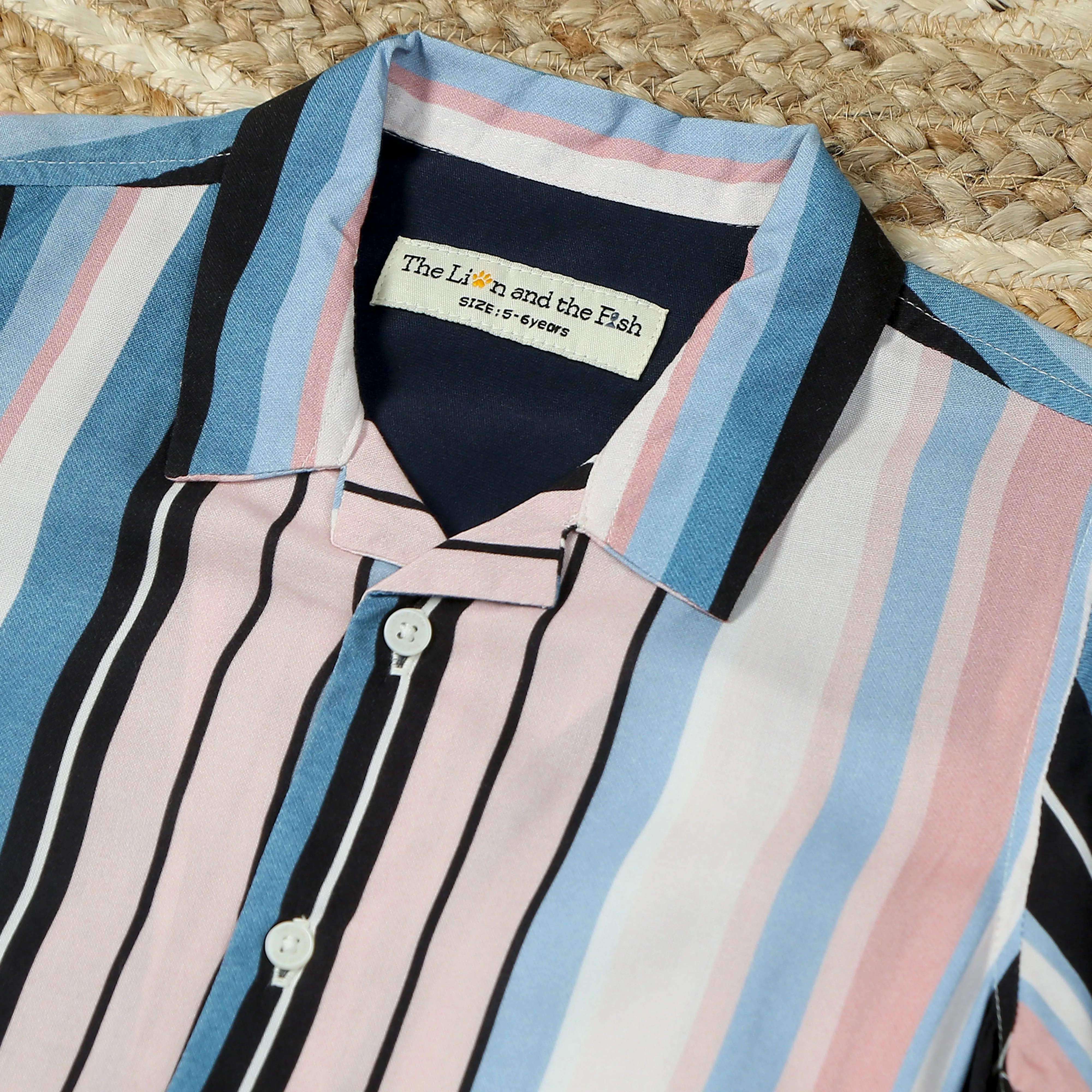 Boys Stripe Shirt Pink Blue