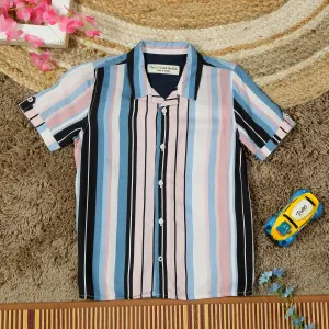 Boys Stripe Shirt Pink Blue