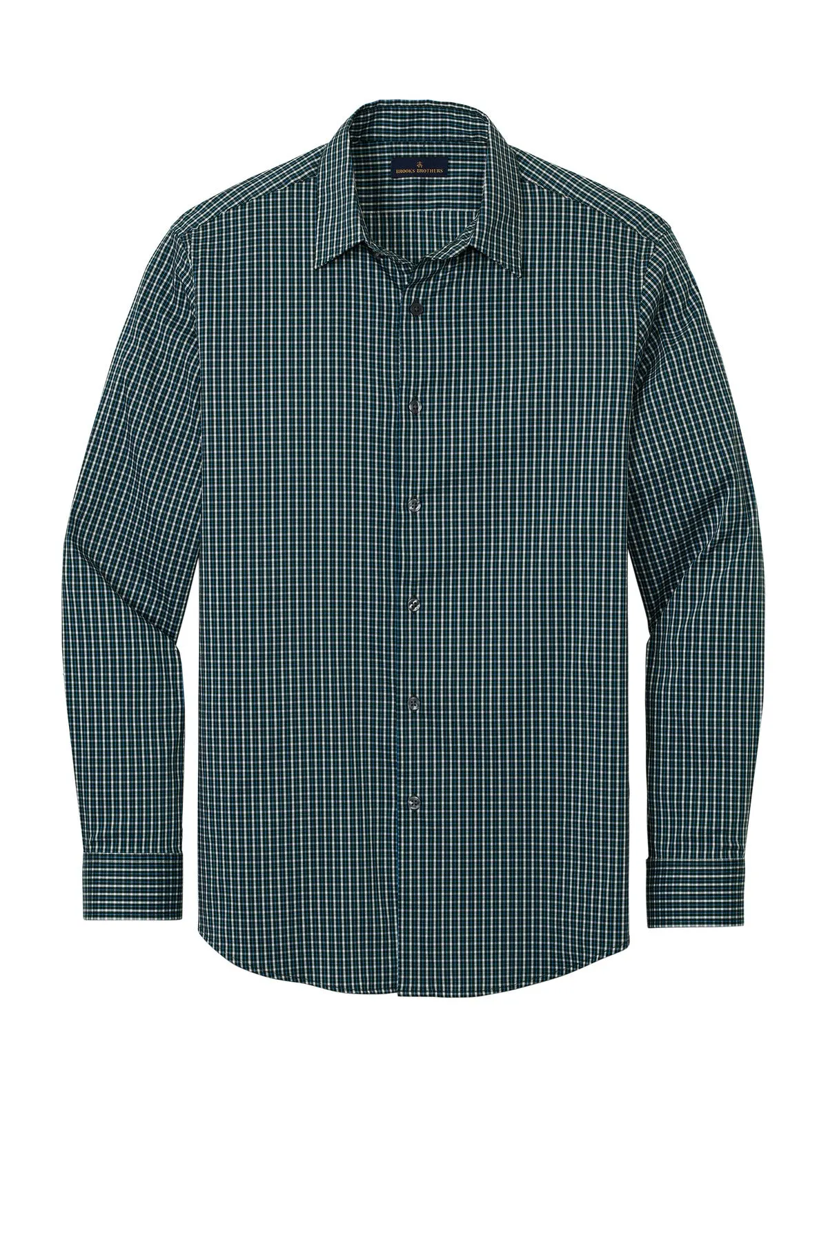 Brooks Brothers Tech Stretch Patterned Shirt BB18006 Dark Pine Multi Check