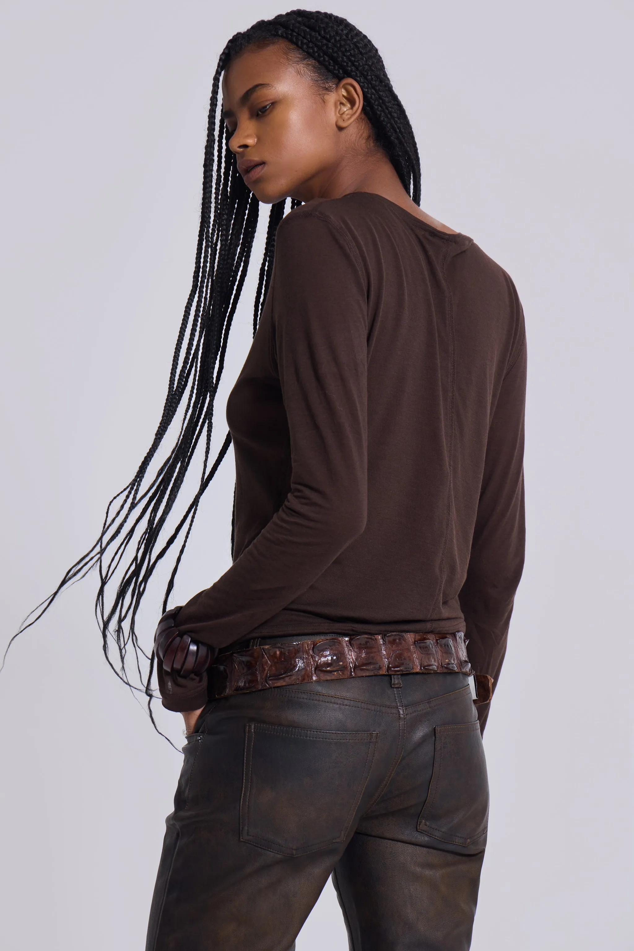 Brown Mist Long Sleeve Top