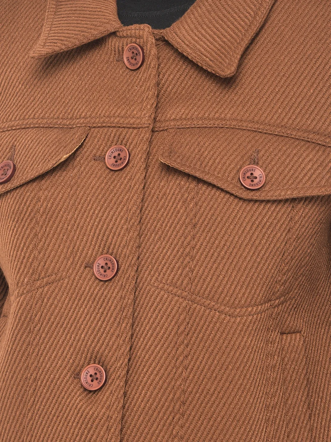 Brown Spread Collar Blazer