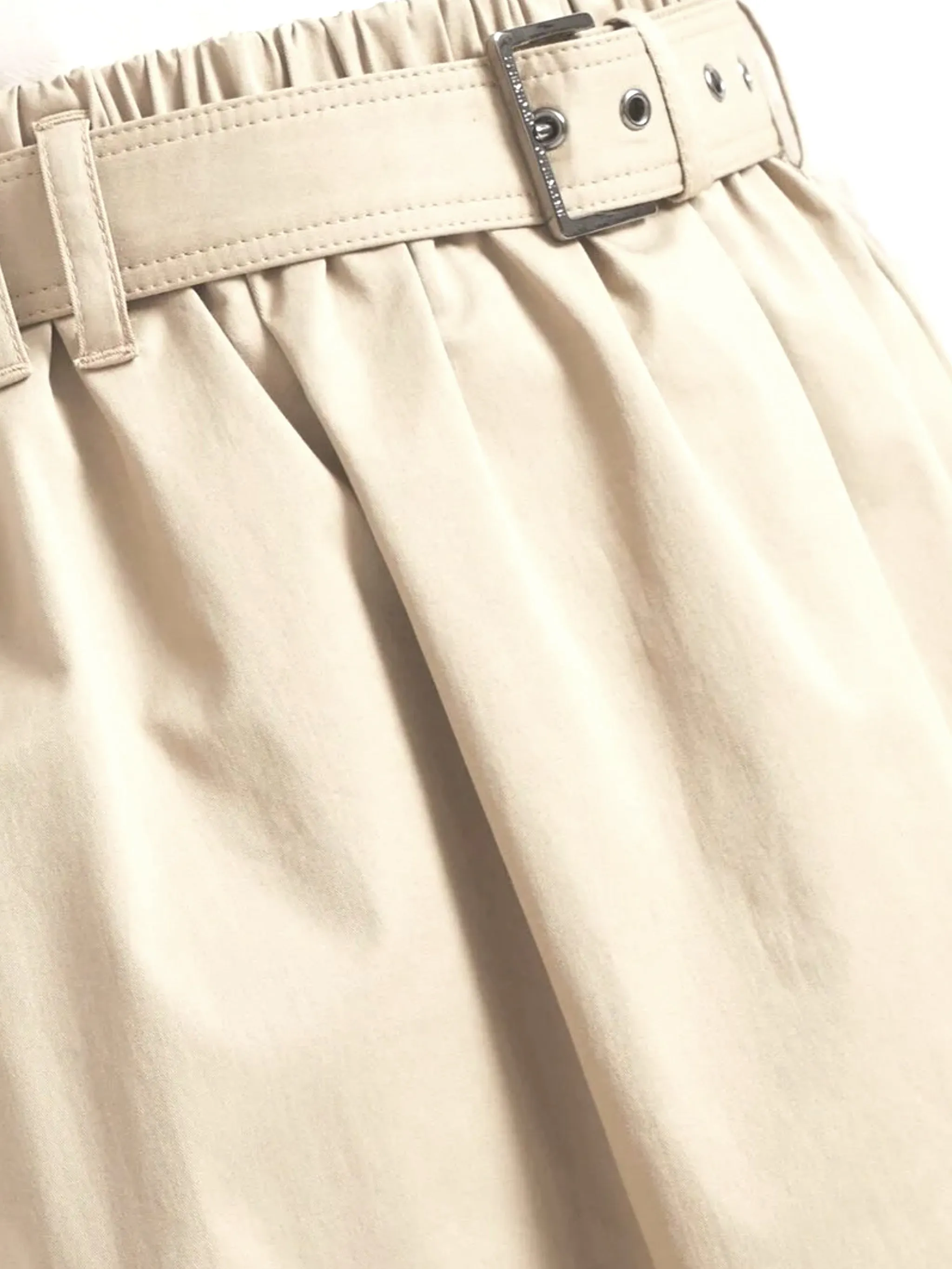 Brunello Cucinelli Light Beige Gabardine midi kjol