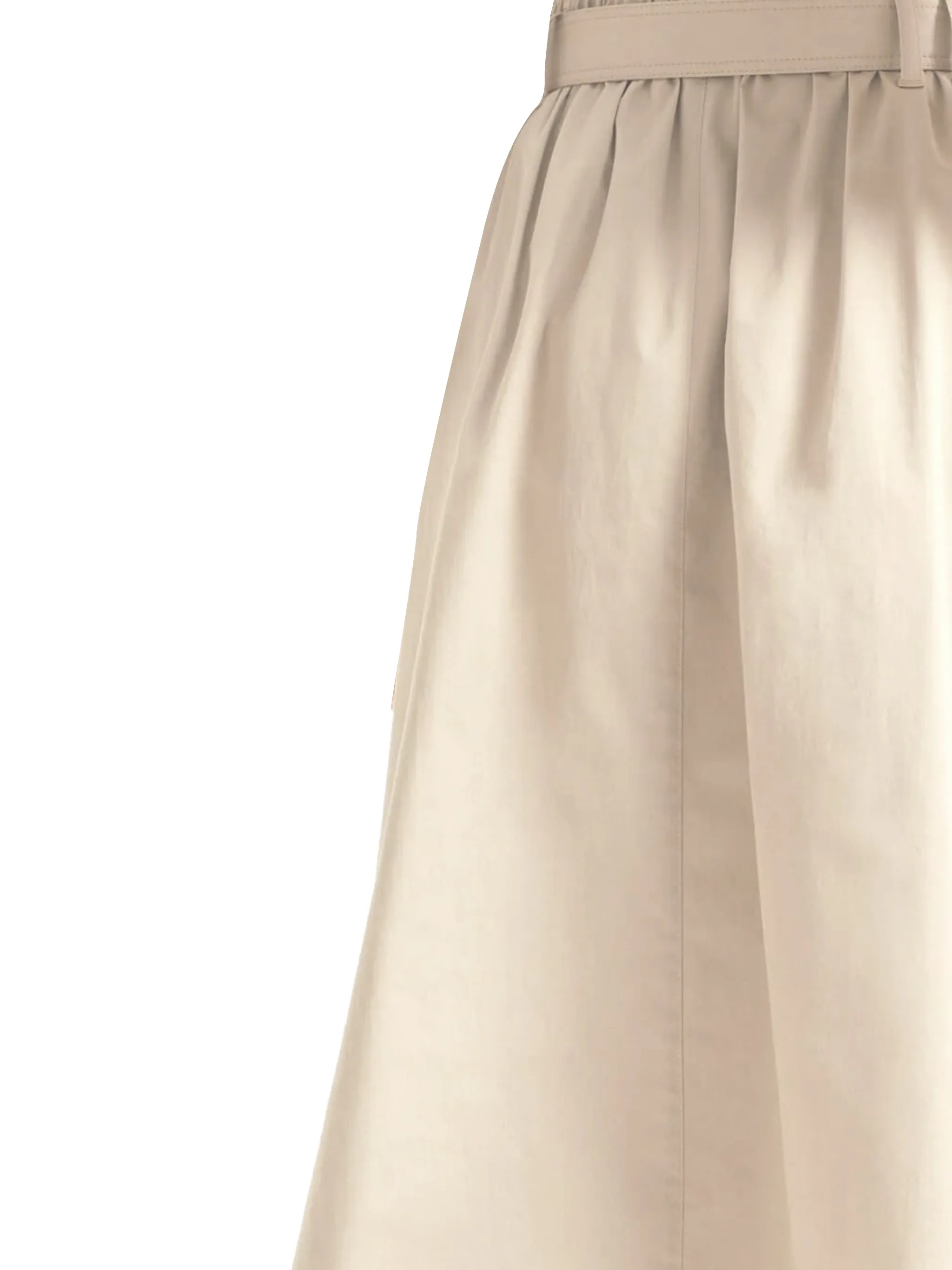Brunello Cucinelli Light Beige Gabardine midi kjol