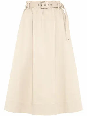Brunello Cucinelli Light Beige Gabardine midi kjol