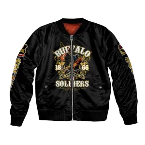 Buffalo Soldiers Sleeve Zip Bomber Jacket American American Legend 1866-1944 DT02