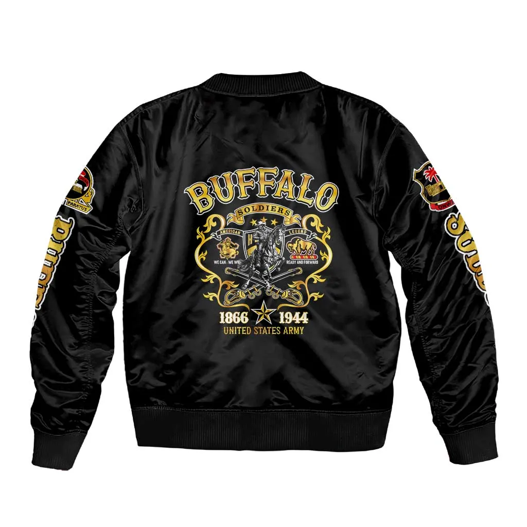 Buffalo Soldiers Sleeve Zip Bomber Jacket American American Legend 1866-1944 DT02