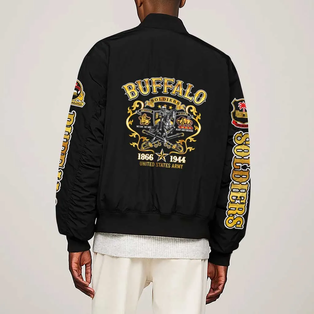 Buffalo Soldiers Sleeve Zip Bomber Jacket American American Legend 1866-1944 DT02