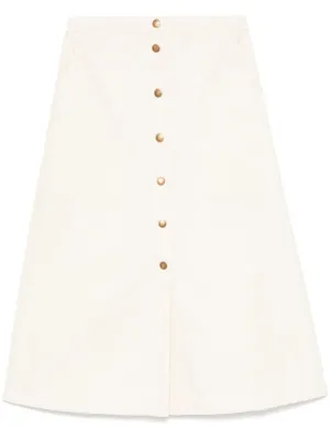 Buttoned midi skirt