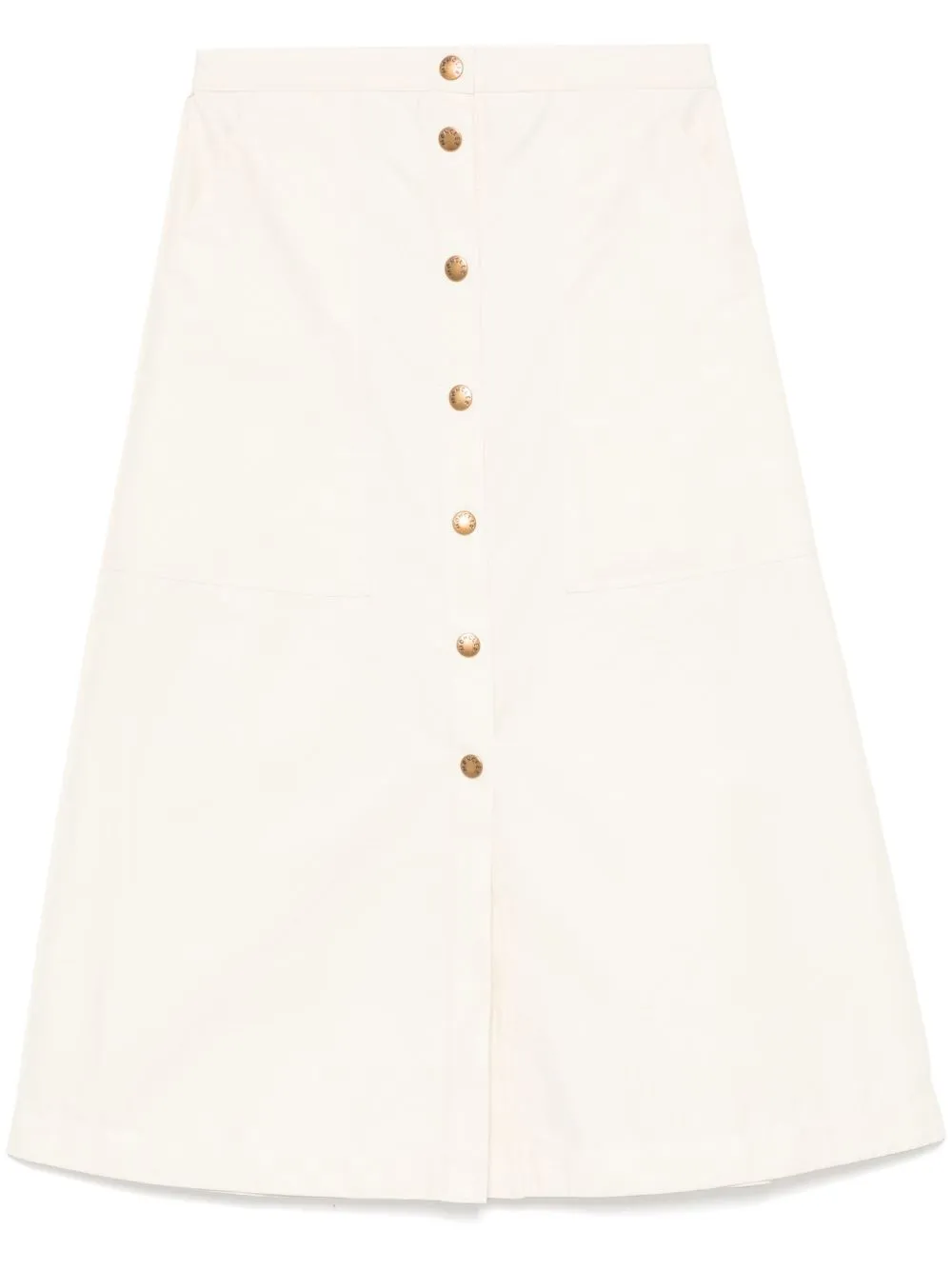 Buttoned midi skirt