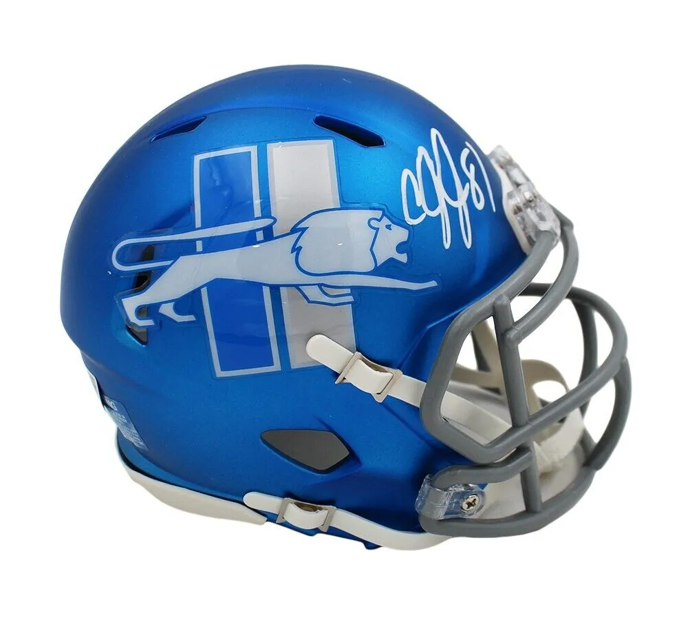 Calvin Johnson Signed Detroit Lions Speed Alternate 2023 NFL Mini Helmet