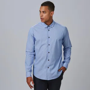 Camisa Slim Fit masculina com padrão de riscas Leonardo
