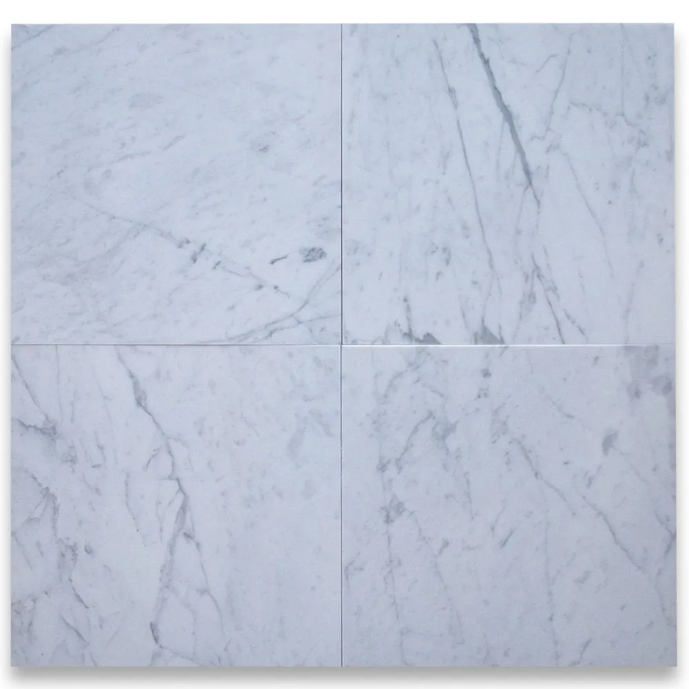 Carrara White Italian Carrera Marble 18x18 Tile Polished - 198 sq.ft.
